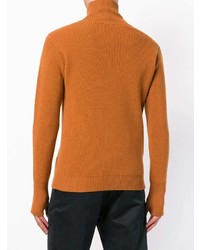 Мужской оранжевый свитер с воротником на молнии от Barena