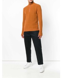 Мужской оранжевый свитер с воротником на молнии от Barena