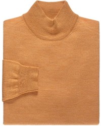 Оранжевый свитер с воротником на пуговицах