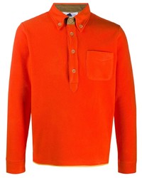Мужской оранжевый свитер с воротником поло от Anglozine