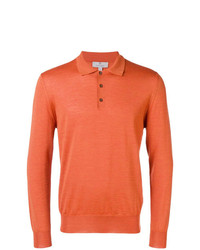 Мужской оранжевый свитер с воротником поло от Canali