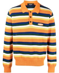 Мужской оранжевый свитер с воротником поло от DSQUARED2