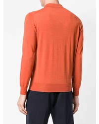 Мужской оранжевый свитер с воротником поло от Canali
