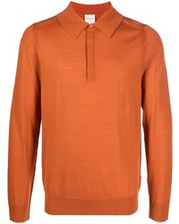 Мужской оранжевый свитер с воротником поло от Paul Smith