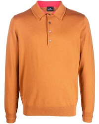 Мужской оранжевый свитер с воротником поло от PS Paul Smith