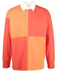Мужской оранжевый свитер с воротником поло от Sandro