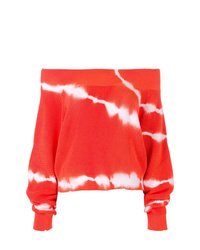 Женский оранжевый свитер с круглым вырезом с принтом тай-дай от MSGM