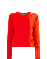 Женский оранжевый свитер с круглым вырезом с принтом тай-дай от Suzusan