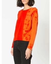 Женский оранжевый свитер с круглым вырезом с принтом тай-дай от Suzusan