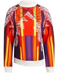 Женский оранжевый свитер с круглым вырезом с принтом от Peter Pilotto