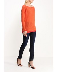 Женский оранжевый свитер с круглым вырезом от Armani Jeans