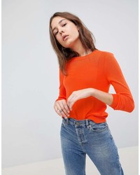 Женский оранжевый свитер с круглым вырезом от Asos