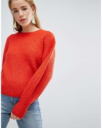 Женский оранжевый свитер с круглым вырезом от New Look
