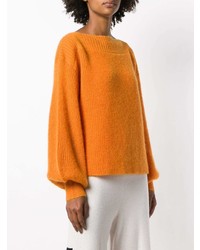 Женский оранжевый свитер с круглым вырезом от Temperley London