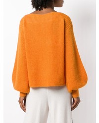Женский оранжевый свитер с круглым вырезом от Temperley London