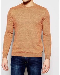 Мужской оранжевый свитер с круглым вырезом от Asos