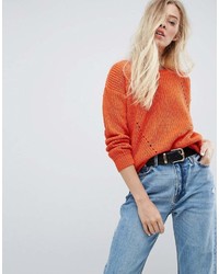 Женский оранжевый свитер с круглым вырезом от Brave Soul