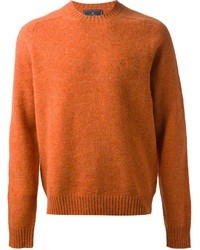Мужской оранжевый свитер с круглым вырезом от Brooks Brothers