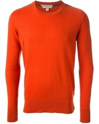 Мужской оранжевый свитер с круглым вырезом от Burberry