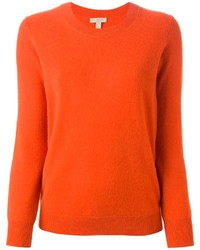 Женский оранжевый свитер с круглым вырезом от Burberry