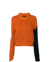 Женский оранжевый свитер с круглым вырезом от Cédric Charlier