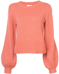 Женский оранжевый свитер с круглым вырезом от Chloé
