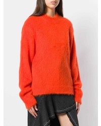 Женский оранжевый свитер с круглым вырезом от MSGM