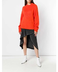 Женский оранжевый свитер с круглым вырезом от MSGM