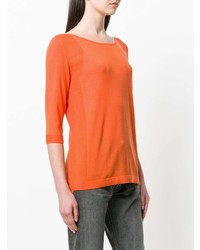 Женский оранжевый свитер с круглым вырезом от Sottomettimi