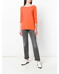 Женский оранжевый свитер с круглым вырезом от Sottomettimi