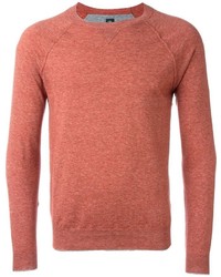 Мужской оранжевый свитер с круглым вырезом от Eleventy