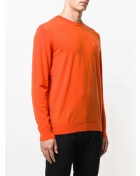 Мужской оранжевый свитер с круглым вырезом от Emporio Armani