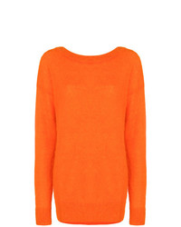 Женский оранжевый свитер с круглым вырезом от Erika Cavallini