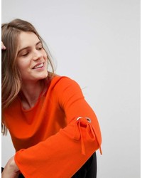 Женский оранжевый свитер с круглым вырезом от Esprit