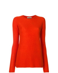 Женский оранжевый свитер с круглым вырезом от Holland & Holland