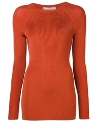 Женский оранжевый свитер с круглым вырезом от Jason Wu
