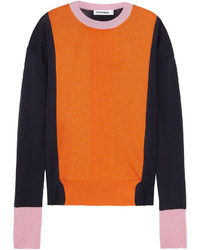 Женский оранжевый свитер с круглым вырезом от Jil Sander