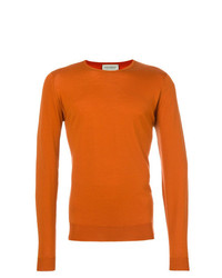 Мужской оранжевый свитер с круглым вырезом от John Smedley