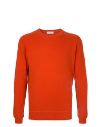 Мужской оранжевый свитер с круглым вырезом от Laneus