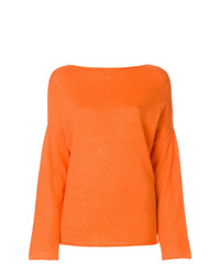 Женский оранжевый свитер с круглым вырезом от Liska