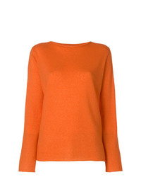 Женский оранжевый свитер с круглым вырезом от Liska