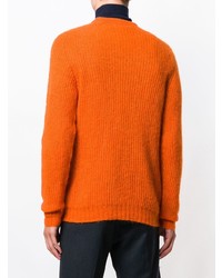 Мужской оранжевый свитер с круглым вырезом от Roberto Collina