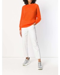 Женский оранжевый свитер с круглым вырезом от Roberto Collina