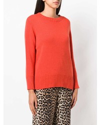 Женский оранжевый свитер с круглым вырезом от Antonelli