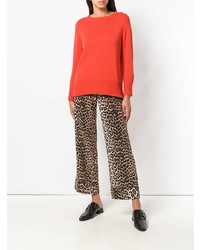 Женский оранжевый свитер с круглым вырезом от Antonelli