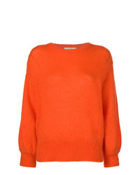 Женский оранжевый свитер с круглым вырезом от Maison Flaneur