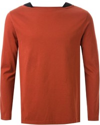 Мужской оранжевый свитер с круглым вырезом от Maison Margiela