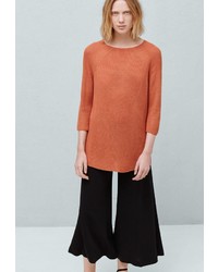 Женский оранжевый свитер с круглым вырезом от Mango