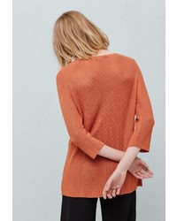 Женский оранжевый свитер с круглым вырезом от Mango