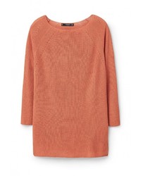 Женский оранжевый свитер с круглым вырезом от Mango